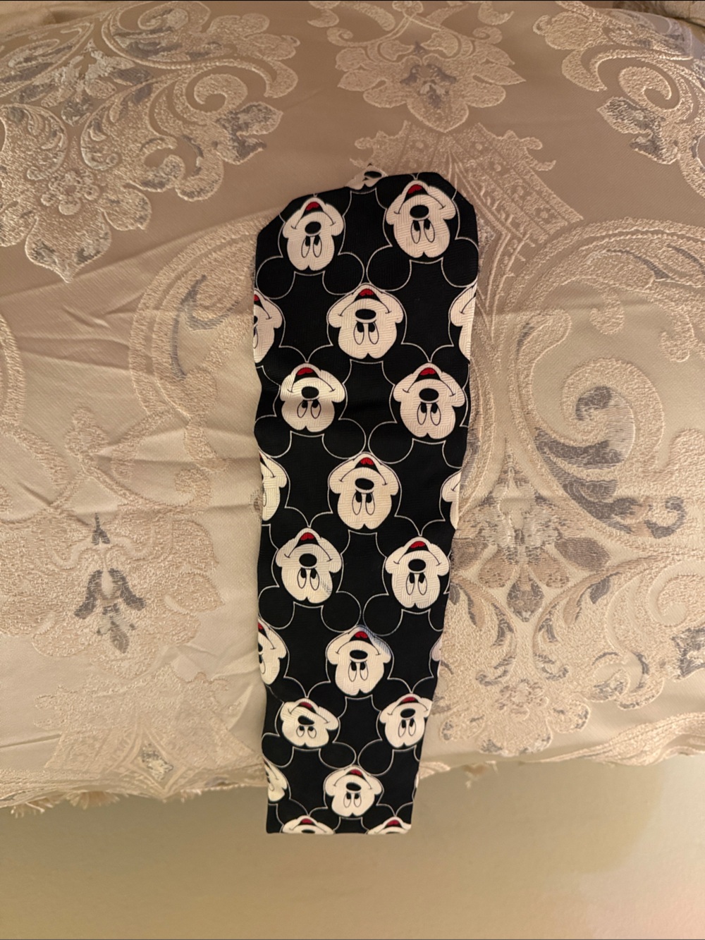 Disney Black Mickey Mouse Patterned Neck Tie